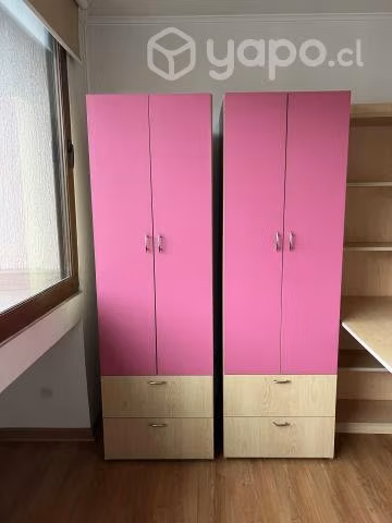 Mueble tipo ropero dormitorio niña formica