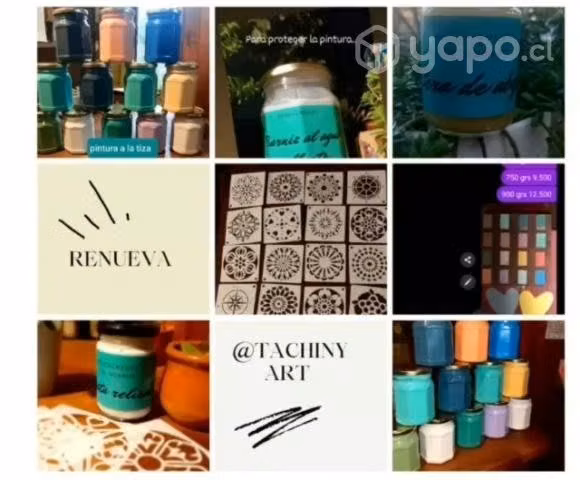 Pinturas a la tiza y stencil