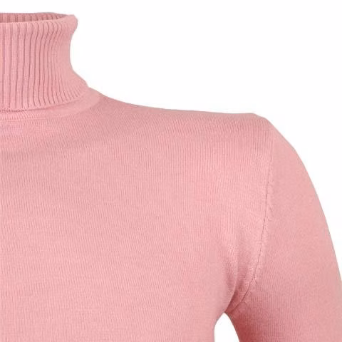 Sweater Rosa Hilo Fino Cuello Alto 805 Talla XL