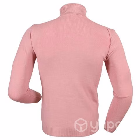Sweater Rosa Hilo Fino Cuello Alto 805 Talla XL