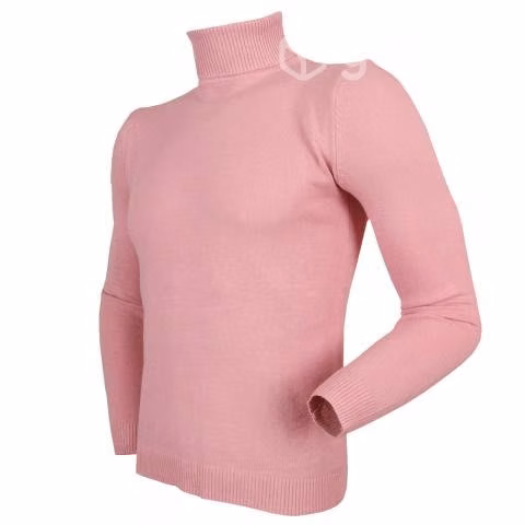 Sweater Rosa Hilo Fino Cuello Alto 805 Talla XL