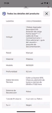 Aspiradora robot roomba 615