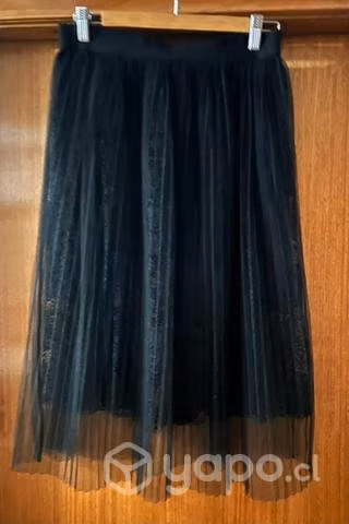 Falda Forever 21 negra 3 capas talla L