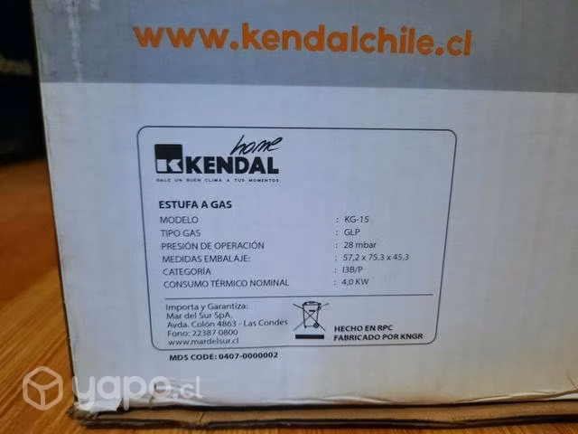 Estufa a Gas Infrarroja Kendall 11 - 15kg Nueva