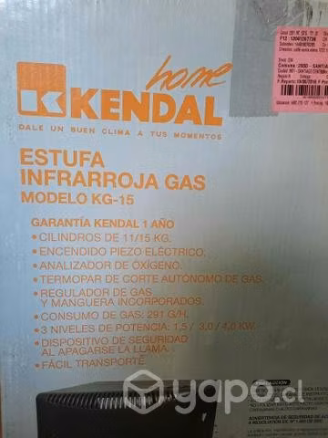 Estufa a Gas Infrarroja Kendall 11 - 15kg Nueva