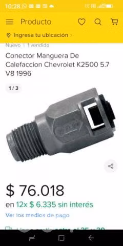 Conector manguera calefacción Chevrolet work truck - Imagen 5