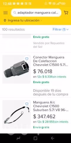 Conector manguera calefacción Chevrolet work truck - Imagen 3
