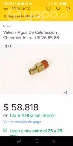 Conector manguera calefacción Chevrolet work truck - Imagen 6