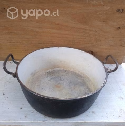 Olla Sarten de fierro enlosada antigua