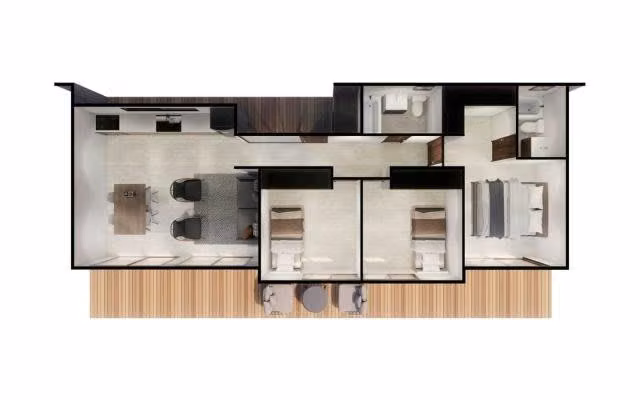 Casa Prefabricada Modelo 2 Techo Inclinado 75 m2