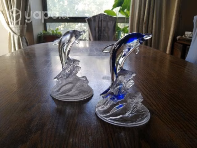 2 delfines de cristal arques Francés Laliq