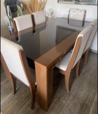 Comedor Lorenzini rectangular 6 sillas usado - Imagen 2