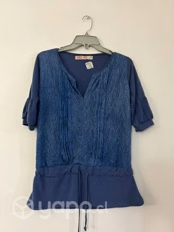 Polera Elastica Marca Mor Talla Xs Azul