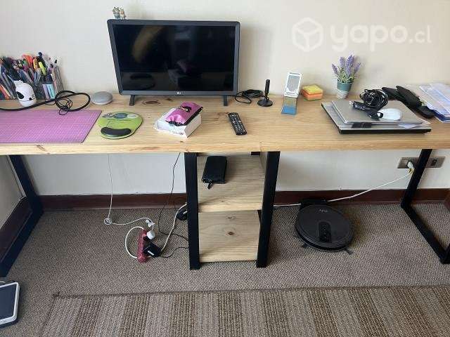Escritorio doble de madera hermoso - Imagen 2