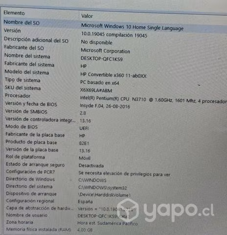 Netbook touch marca hp
