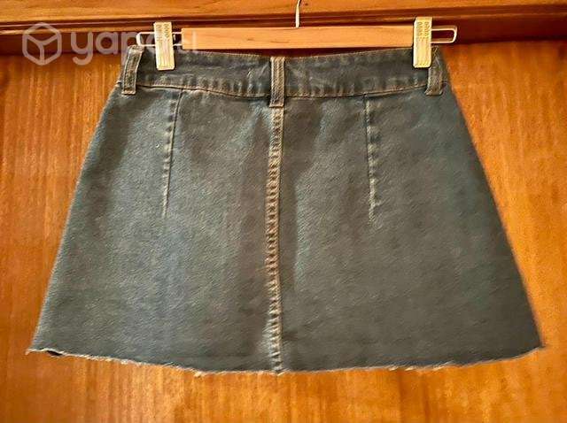 Falda mini Jeans Abotonada Talla XS - Imagen 3