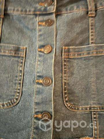 Falda mini Jeans Abotonada Talla XS - Imagen 4