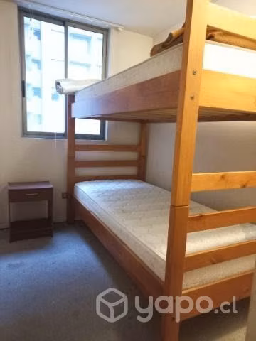 Cama 2 plazas y Litera 1 plaza madera
