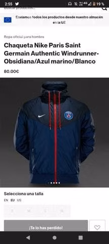 Cortavientos PSG Original nike - Imagen 3