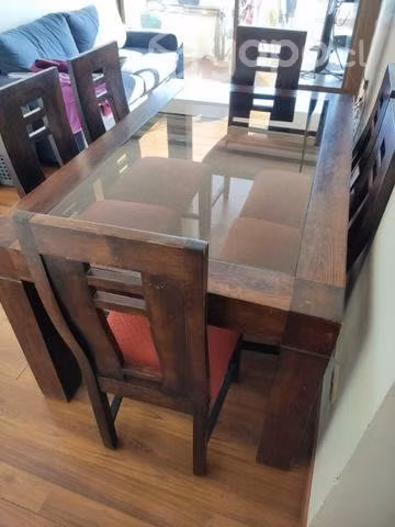 Comedor de madera con 6 sillas - Imagen 5
