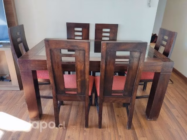 Comedor de madera con 6 sillas - Imagen 2