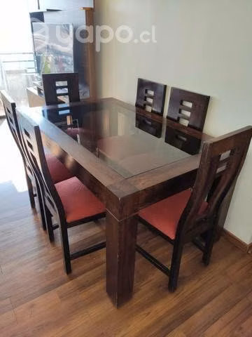 Comedor de madera con 6 sillas - Imagen 3