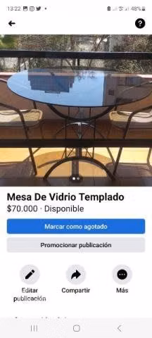 Mesa de vidrio redonda
