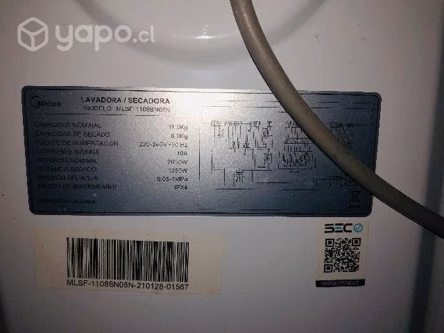 LAVADORA (11kg) SECADORA (8kg) MIDEA