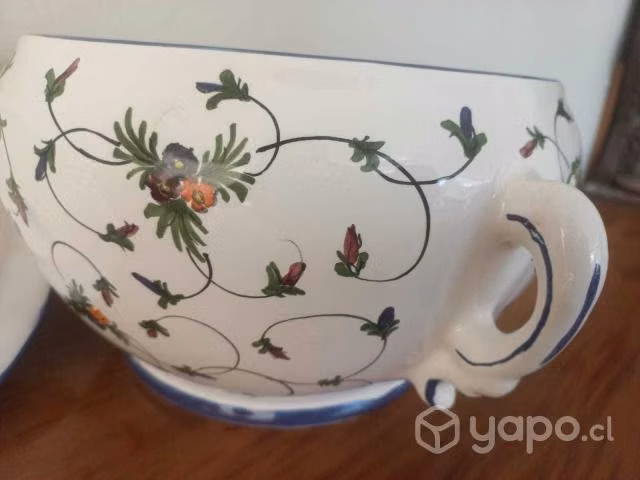 Hermosa Sopera Cerámica Pintada A Mano - Imagen 2