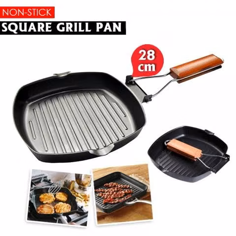 Plancha Grill Antiadherente Sartén 28cm Hierro Cua
