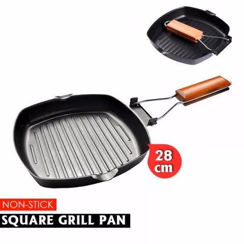 Plancha Grill Antiadherente Sartén 28cm Hierro Cua