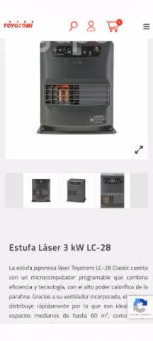 Estufa parafina encendido láser