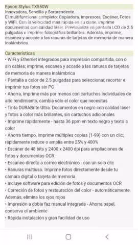Epson tx550w - Imagen 4