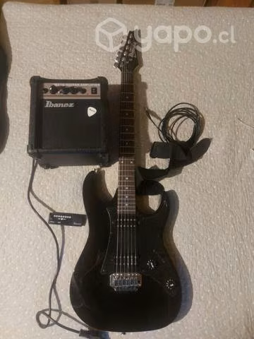 Guitarra eléctrica ibanez y amplificador ibanez