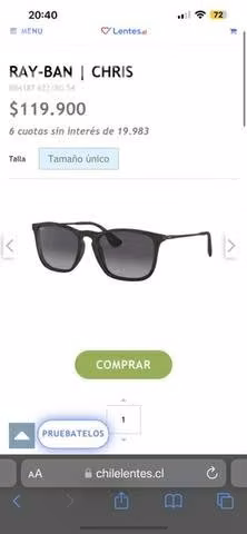 Lentes rayban modelo Chris semi nuevos - Imagen 4