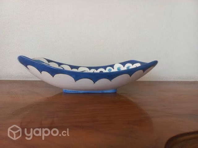 Hermosa Fuente De Cerámica Pintada A Mano - Imagen 5