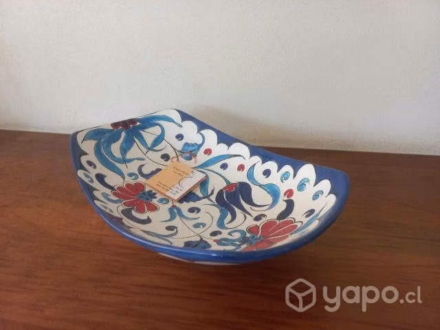 Hermosa Fuente De Cerámica Pintada A Mano - Imagen 6