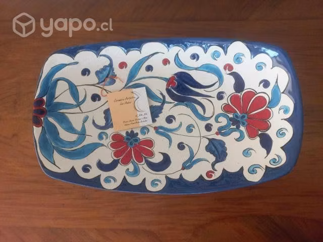 Hermosa Fuente De Cerámica Pintada A Mano - Imagen 2