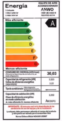 Aire acondicionado 12000 btu tipo split muro ANWO - Imagen 2
