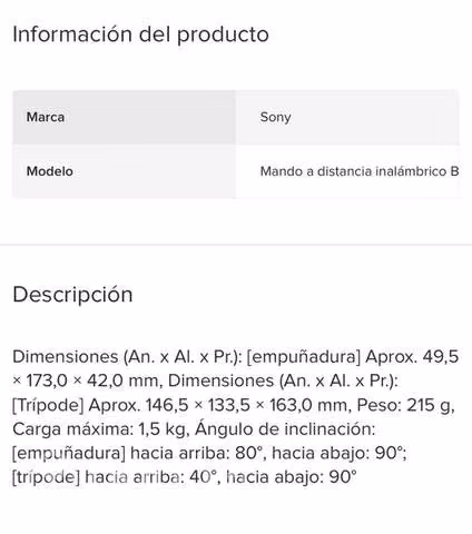Empuñadura Para Grabación Con Control Remoto Inala