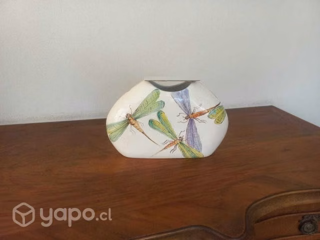 Hermoso Florero Libelulas Hecho A Mano - Imagen 4