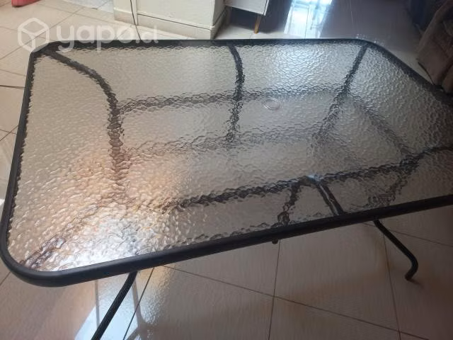 mesa jardin rectangular con vidrio