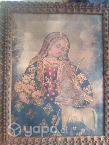Virgen cuzqueña óleo antigua