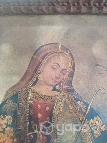 Virgen cuzqueña óleo antigua
