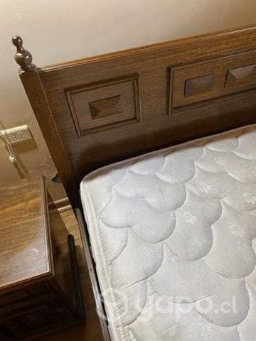 Cama 1.5 plazas + velador y cosas de cama