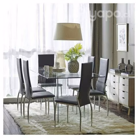 Set de cuatro silla respaldo alto metal pvc nuevo
