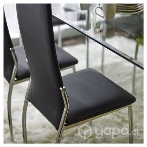Set de cuatro silla respaldo alto metal pvc nuevo