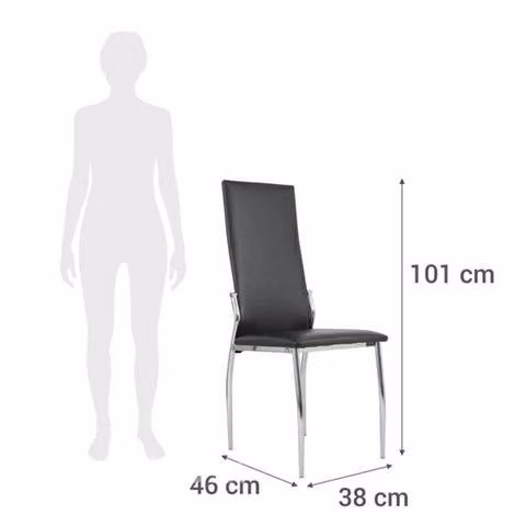 Set de cuatro silla respaldo alto metal pvc nuevo