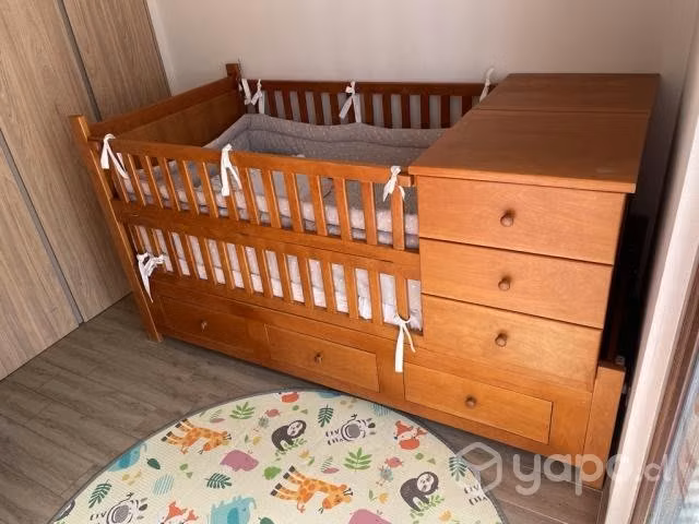 Cuna Madera convertible cama 1 plaza