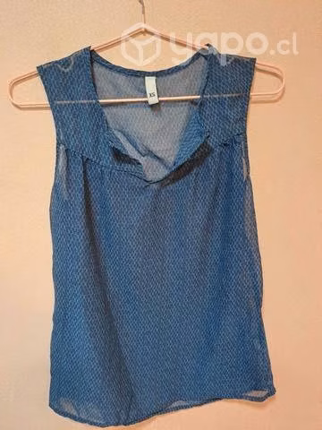 Polera Mujer Azul Traslúcida